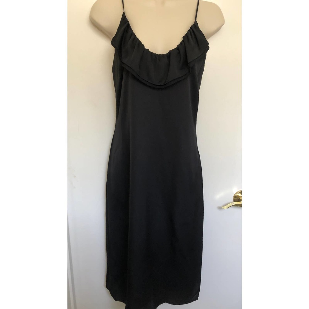 NWT BCBG SZ: 2, Satin Feel Black Slip Dress - Picture 3 of 11